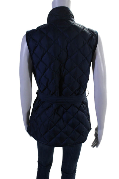 Polo Ralph Lauren Womens Puffer Buttoned Zipped Sleeveless Vest Dark Blue Size M