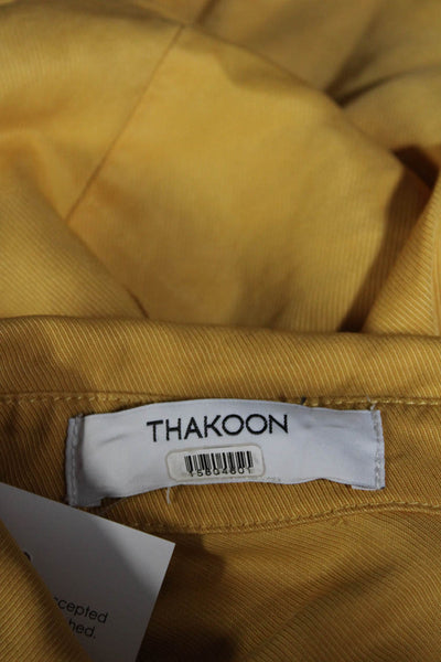 Thakoon Collective Womens Yellow Tie Waist Shirtdress Yellow Size 4 15804601