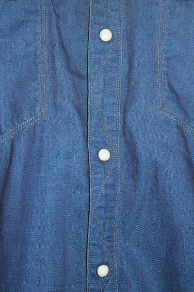 G-Star Raw Mens Cotton Snap Button Denim Long Sleeve Buttoned-Down Blue Size 3XL