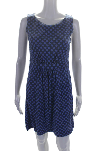 Boden Womens Cotton Spotted Print Sleeveless Shift Dress Blue Size 6