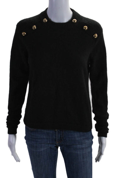 Michelle Mason Womens Wool Long Sleeve High Neck Sweater Black Size S