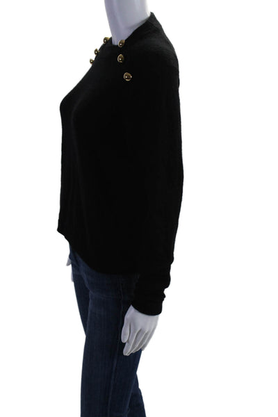 Michelle Mason Womens Wool Long Sleeve High Neck Sweater Black Size S