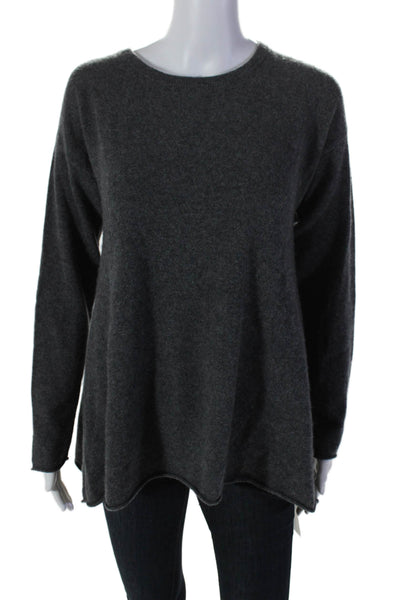 Velvet Womens Long Sleeve Crew Neck Cashmere Sweater Dark Gray Size Medium