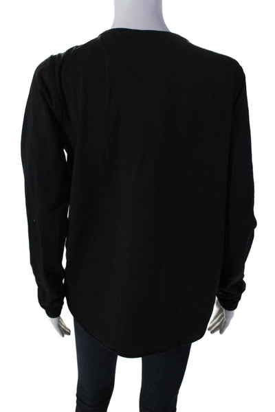 Lululemon Womens Long Sleeved Front Wrapped V Neck Top Black Size M