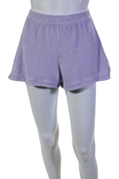 Frankies Bikinis Womens Cotton Blend Button Up Top + Shorts Set Purple Size XS