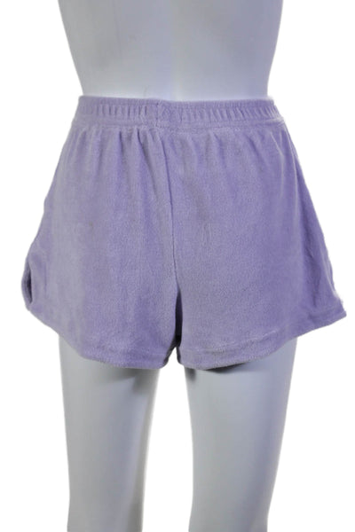 Frankies Bikinis Womens Cotton Blend Button Up Top + Shorts Set Purple Size XS