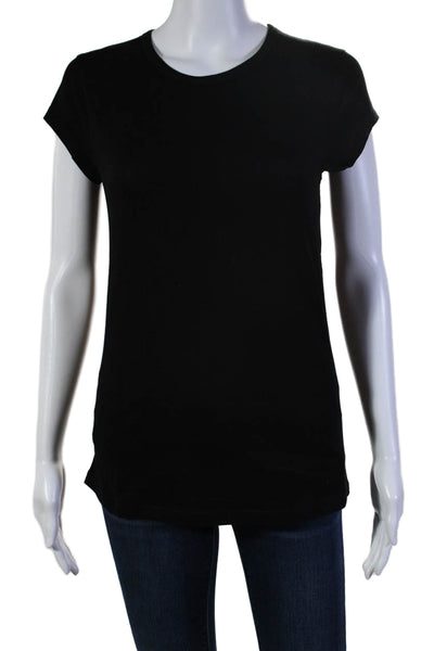 Organic John Patrick Womens Short Sleeves Crew Neck Tee Shirt Black Sz Medium