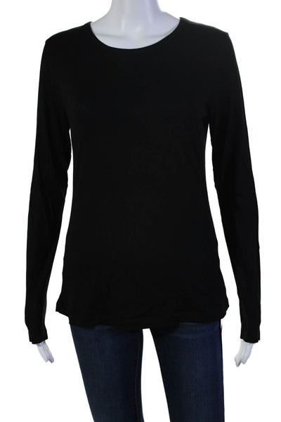 Organic John Patrick Womens Long Sleeves Tee Shirt Black Size Extra Small