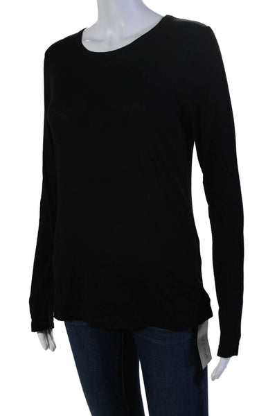 Organic John Patrick Womens Long Sleeves Tee Shirt Black Size Extra Small