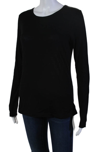 Organic John Patrick Womens Long Sleeves Crew Neck Tee Shirt Black Size Medium