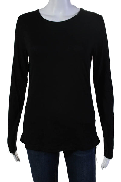 Organic John Patrick Womens Long Sleeves Crew Neck Tee Shirt Black Size Small