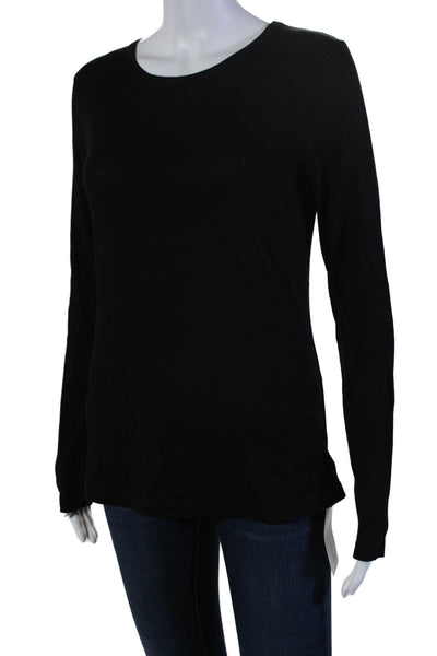 Organic John Patrick Womens Long Sleeves Crew Neck Tee Shirt Black Size Small