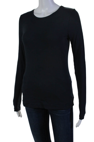 Organic John Patrick Womens Long Sleeves Tee Shirt Navy Blue Size Medium