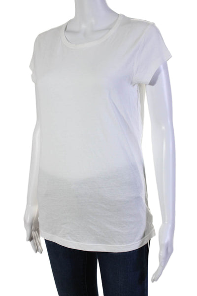 Organic John Patrick Womens Short Sleeves Crew Neck Tee Shirt White Size Large