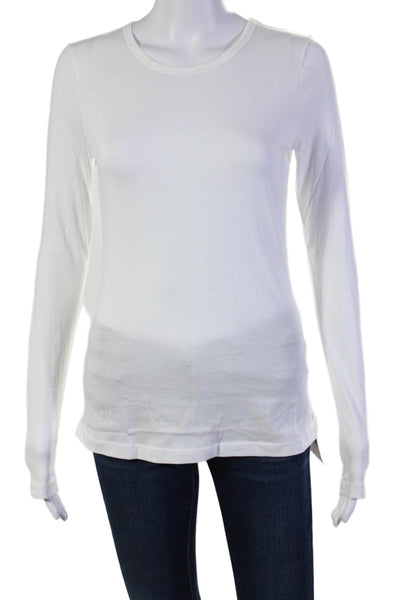 Organic John Patrick Womens Long Sleeves Crew Neck Tee Shirt White Size Small