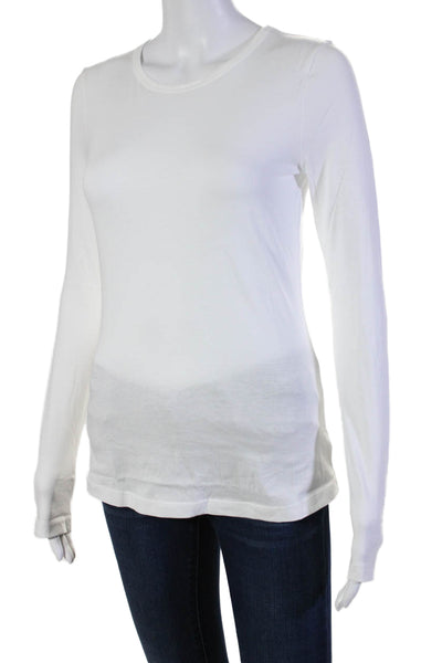 Organic John Patrick Womens Long Sleeves Crew Neck Tee Shirt White Size Small