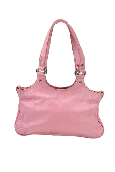 Marc Jacobs Womens Leather Silver Tone Hardware Top Handle Bag Pink Size S