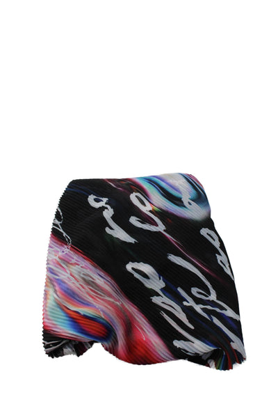 Designer Womens Abstract Print Accordion Pleat Shawl Scarf Multi Colored