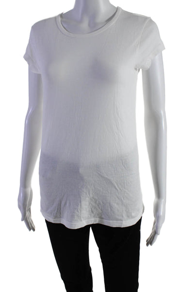 Organic John Patrick Womens Short Sleeves Crew Neck Tee Shirt White Size Medium