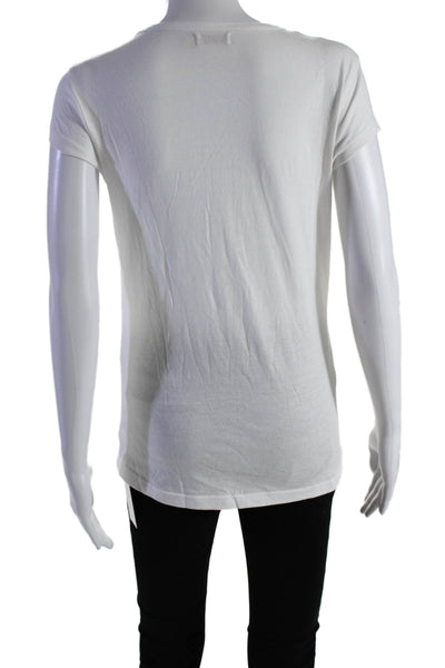 Organic John Patrick Womens Short Sleeves Crew Neck Tee Shirt White Size Medium