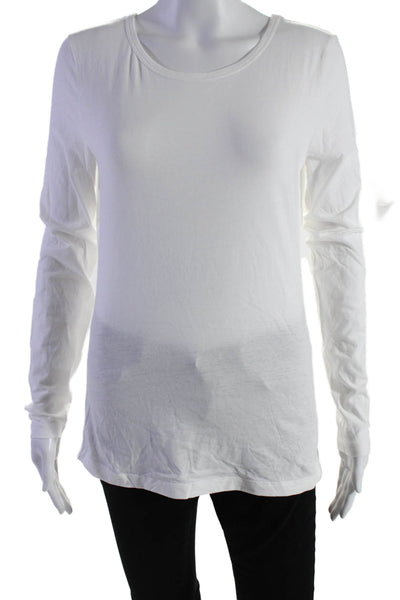 Organic John Patrick Womens Long Sleeves Crew Neck Tee Shirt White Size Medium