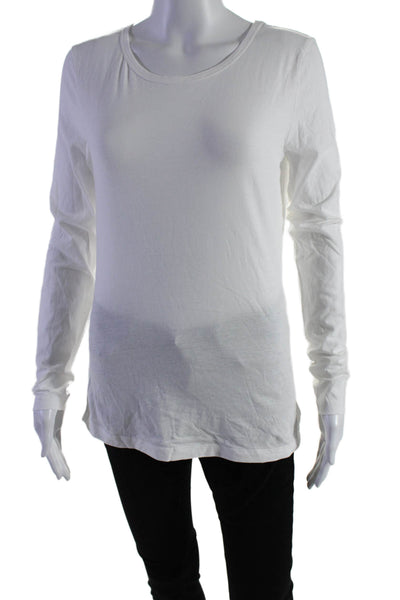 Organic John Patrick Womens Long Sleeves Crew Neck Tee Shirt White Size Medium