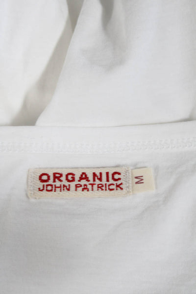 Organic John Patrick Womens Long Sleeves Crew Neck Tee Shirt White Size Medium