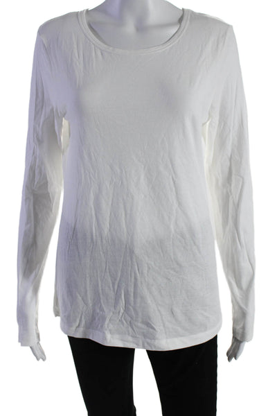 Organic John Patrick Womens Long Sleeves Crew Neck Tee Shirt White Size Large