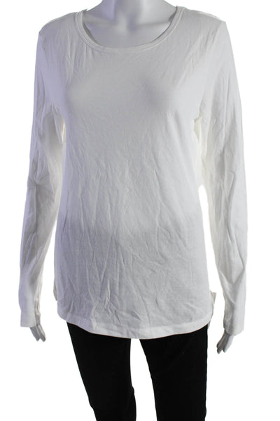 Organic John Patrick Womens Long Sleeves Crew Neck Tee Shirt White Size Large