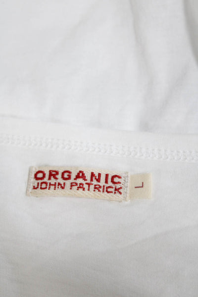 Organic John Patrick Womens Long Sleeves Crew Neck Tee Shirt White Size Large