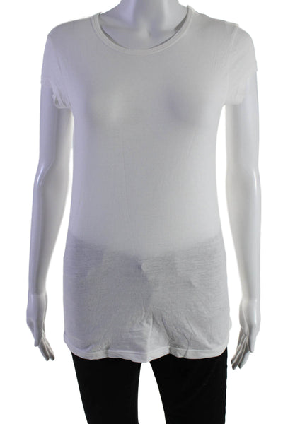 Organic John Patrick Womens Short Sleeves Crew Neck Tee Shirt White Size Small