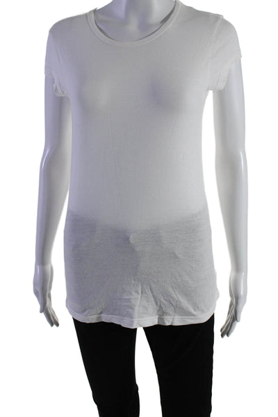 Organic John Patrick Womens Short Sleeves Crew Neck Tee Shirt White Size Small