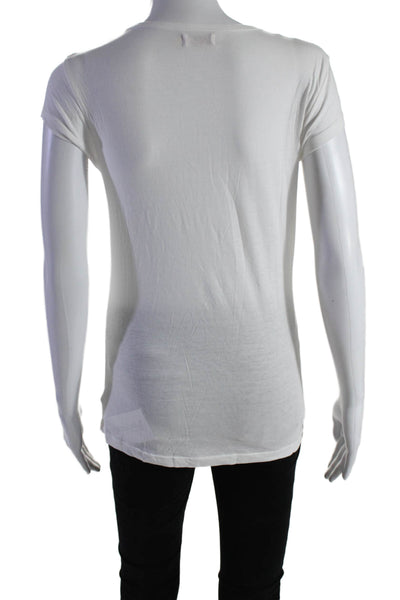 Organic John Patrick Womens Short Sleeves Crew Neck Tee Shirt White Size Small