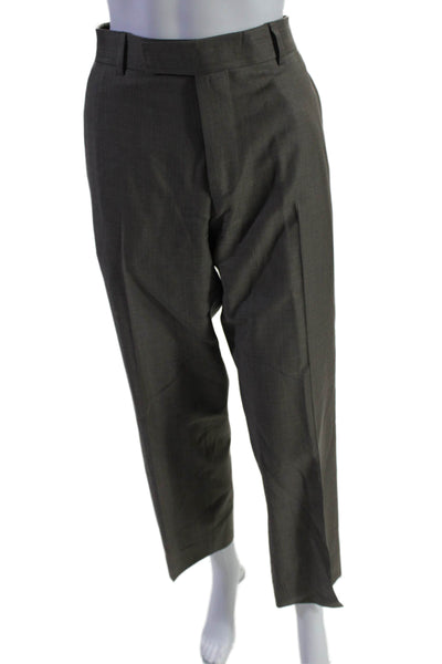 Boss Hugo Boss Womens Zipped Slip-on Dress Pants Dark Gray Size 32