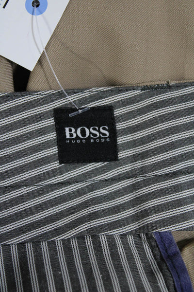 Boss Hugo Boss Womens Zipped Dress Pants Brown Size 34