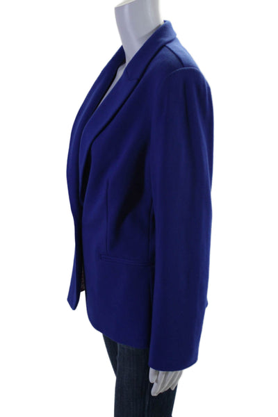 Lilly Pulitzer Womens Single Button Pointed Lapel Knit Blazer Jacket Blue Large