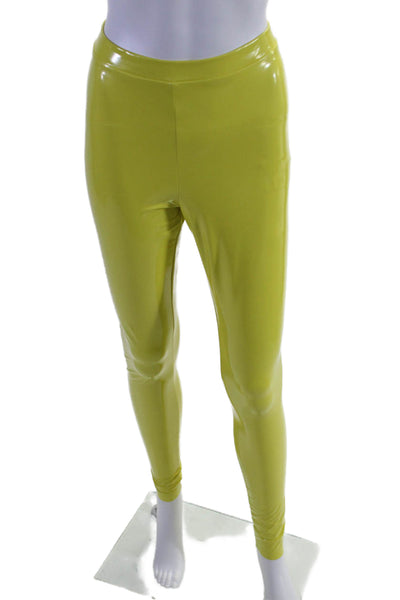 Naked Wardrobe Women's Elastic Waist Full Length Leggings Neon Green Size S