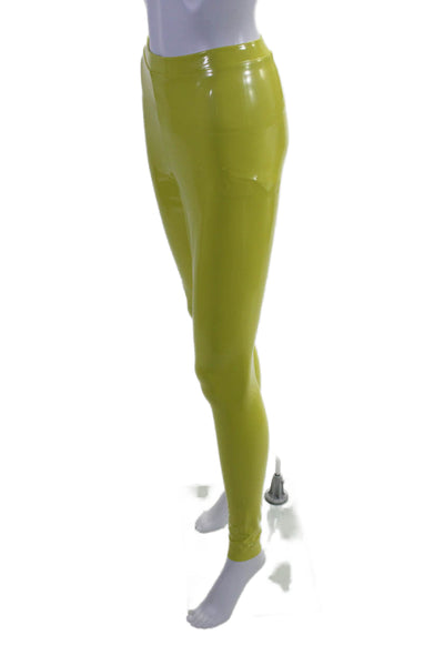 Naked Wardrobe Women's Elastic Waist Full Length Leggings Neon Green Size S