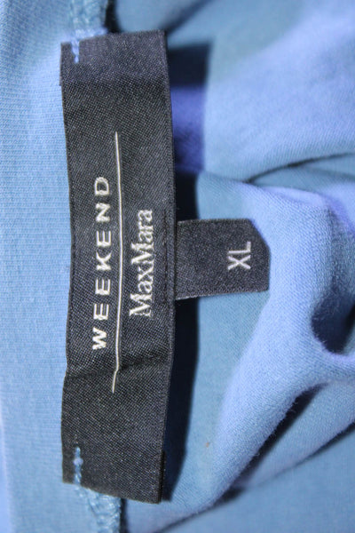 Weekend Max Mara Womens 3/4 Sleeves Pullover Tee Shirt Blue Size Extra Large