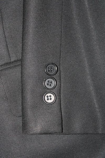 Zanella Mens Wool Black Two Button Long Sleeve Blazer Pants Suit Set Size 40 34