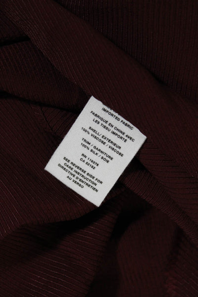 Helmut Lang Womens Scoop Neck Half Sleeve Strappy Blouse Burgundy Size XS