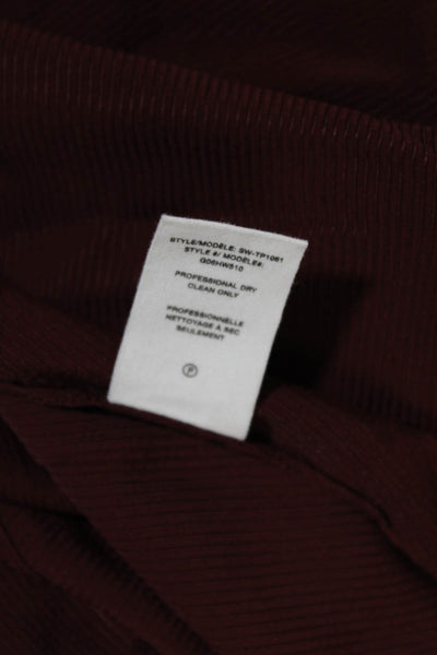 Helmut Lang Womens Scoop Neck Half Sleeve Strappy Blouse Burgundy Size XS