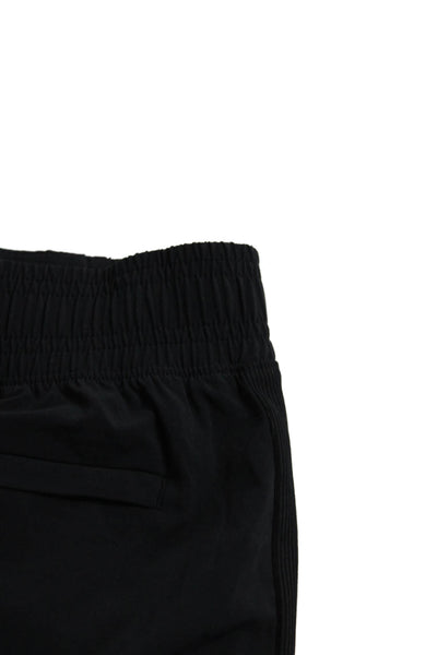 Athleta Womens Textured Elastic Waist Cuff Bottom Lined Joggers Black Size 2