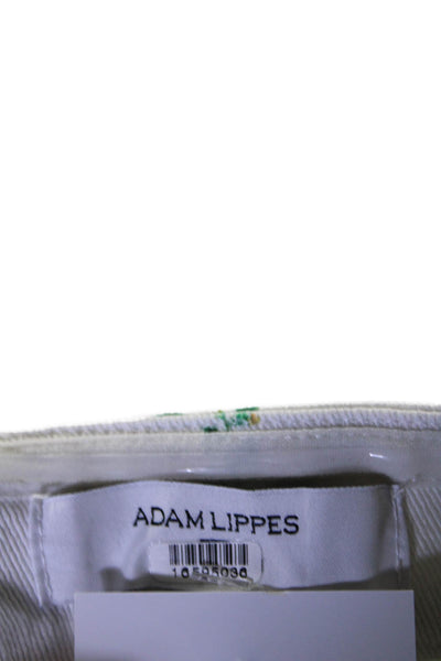 Adam Lippes Collective Womens Strapless Printed Twill Dress White Size 2 1659778
