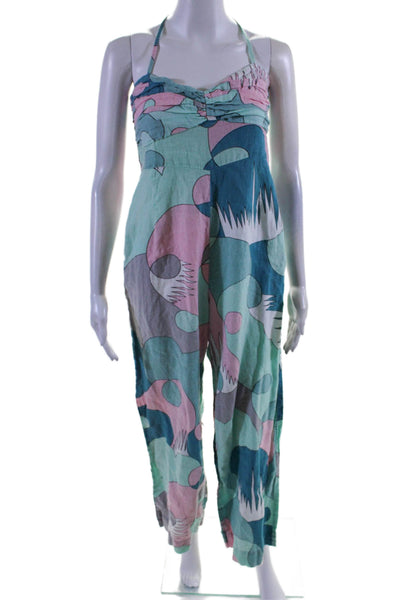 S/W/F Womens Sweetheart Halter Jumpsuit Blue Size 4 15211321