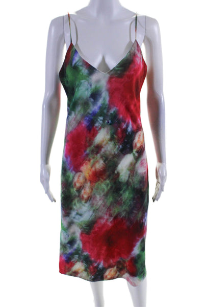 Adam Lippes Collective Womens Floral Silk Slip Dress Multicolored Size 4 1481950