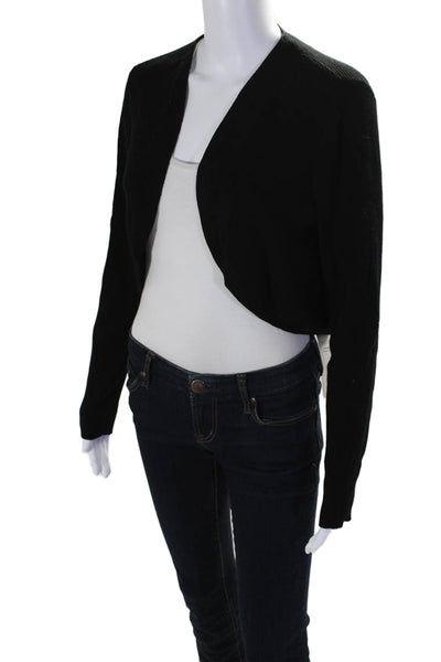 Lafayette 148 New York Womens Ribbed Long Sleeves Cardigan Sweater Black Size La