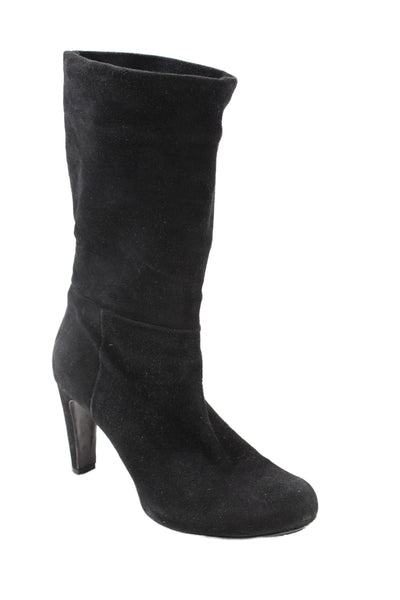 Robert Del Carlo Womens Suede Pull On Mid Calf Winter Boots Black Size 41 11