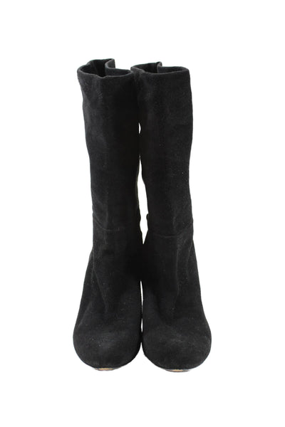 Robert Del Carlo Womens Suede Pull On Mid Calf Winter Boots Black Size 41 11