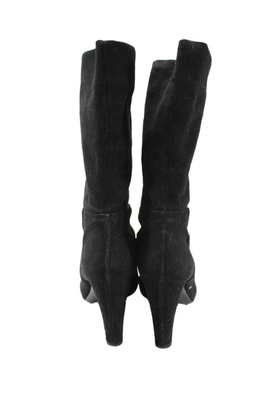 Robert Del Carlo Womens Suede Pull On Mid Calf Winter Boots Black Size 41 11